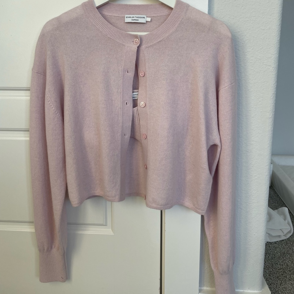 Scanlan Theodore cashmere top and cardigan set